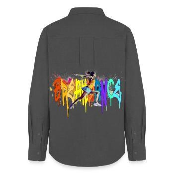 Breakdance Girl Bgirl B-Girl - Frauen Oxford Hemd - Anthrazit - Hinten - AI Model Female 172 light (172cm)