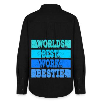 Worlds best Work Bestie emotionale Unterstützung - Frauen Oxford Hemd - Schwarz - Hinten - AI Model Female 172 light (172cm)