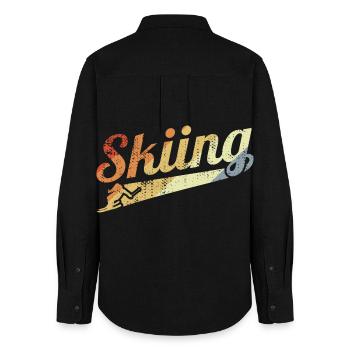 Skiing - Women's Oxford Shirt - black - Back - AI Model Female 172 light (172cm)