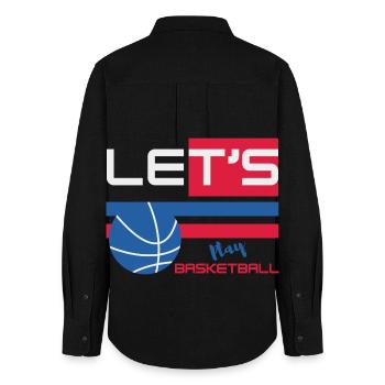 Lest's Play Basketball - Player Basketball - Chemise Oxford Femme - noir - Dos - AI Model Female 172 light (172cm)