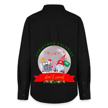 Christmas Calories Don't Count Cookies Calculator - Women's Oxford Shirt - black - Back - AI Model Female 172 light (172cm)