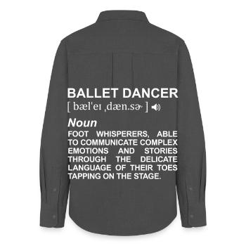 Définition de danseur de ballet - Chemise Oxford Femme - charbon - Dos - AI Model Female 172 light (172cm)