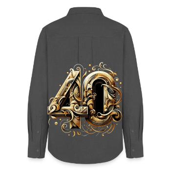 40 Years Gold Glamour 40th Birthday Gift - Women's Oxford Shirt - anthracite - Back - AI Model Female 172 light (172cm)