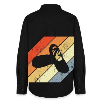 Ballettschuhe Vintage Look - Frauen Oxford Hemd - Schwarz - Hinten - AI Model Female 172 light (172cm)