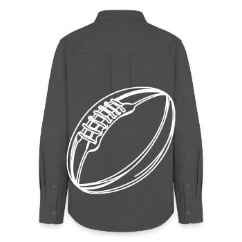 Rugby Ball Drawing - Women's Oxford Shirt - anthracite - Back - AI Model Female 172 light (172cm)