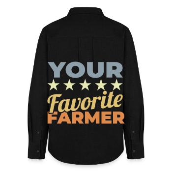 Bester Landwirt - Frauen Oxford Hemd - Schwarz - Hinten - AI Model Female 172 light (172cm)