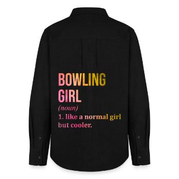 bowling - Chemise Oxford Femme - noir - Dos - AI Model Female 172 light (172cm)