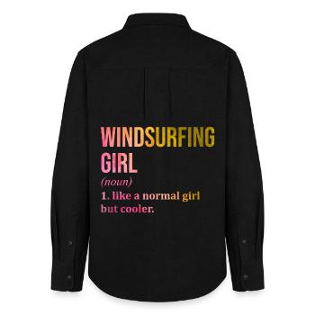 Windsurfing - Women's Oxford Shirt - black - Back - AI Model Female 172 light (172cm)