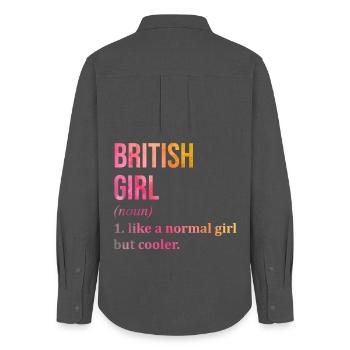 Great British - Women's Oxford Shirt - anthracite - Back - AI Model Female 172 light (172cm)