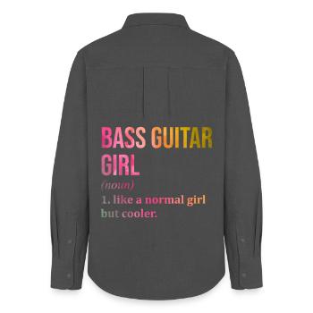 Bass - Women's Oxford Shirt - anthracite - Back - AI Model Female 172 light (172cm)
