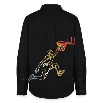 Basketball Retro Look - Women's Oxford Shirt - black - Back - AI Model Female 172 light (172cm)
