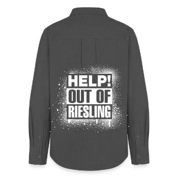 HELP! Out of Riesling - Frauen Oxford Hemd - Anthrazit - Hinten - AI Model Female 172 light (172cm)