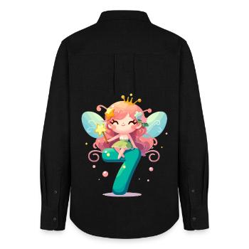 7 Years Fairy Elf Birthday Gift - Women's Oxford Shirt - black - Back - AI Model Female 172 light (172cm)