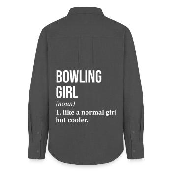 bowling - Chemise Oxford Femme - charbon - Dos - AI Model Female 172 light (172cm)