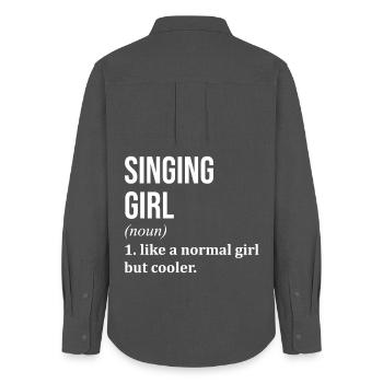 Singer - Women's Oxford Shirt - anthracite - Back - AI Model Female 172 light (172cm)