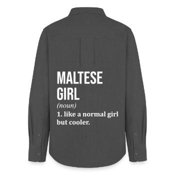 Malta - Women's Oxford Shirt - anthracite - Back - AI Model Female 172 light (172cm)