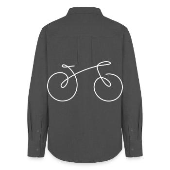 Fahrrad - Frauen Oxford Hemd - Anthrazit - Hinten - AI Model Female 172 light (172cm)