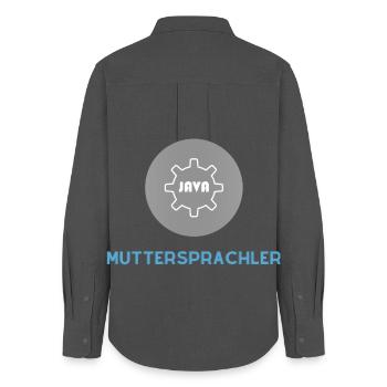 Muttersprachler: JavaScript Edition - Frauen Oxford Hemd - Anthrazit - Hinten - AI Model Female 172 light (172cm)