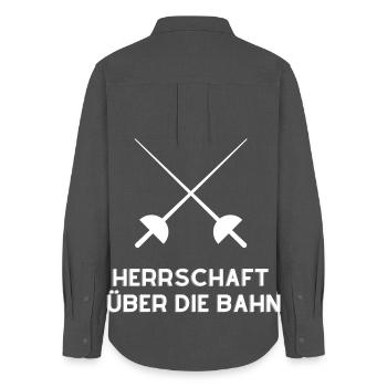 Domination on the fencing track - Women's Oxford Shirt - anthracite - Back - AI Model Female 172 light (172cm)