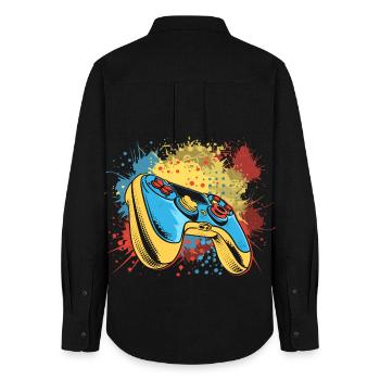 Gaming Graffiti - Women's Oxford Shirt - black - Back - AI Model Female 172 light (172cm)