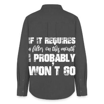 If it requires a filter on this mouth, I probably - Women's Oxford Shirt - anthracite - Back - AI Model Female 172 light (172cm)