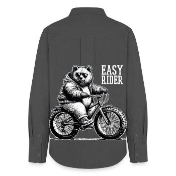 Fatbike Ours Vélo Fat Tire Cool Gift - Chemise Oxford Femme - charbon - Dos - AI Model Female 172 light (172cm)