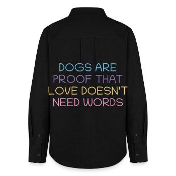 Les chiens prouvent l’amour sans mots - Chemise Oxford Femme - noir - Dos - AI Model Female 172 light (172cm)