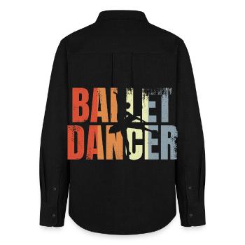Danseuse de ballet vintage - Chemise Oxford Femme - noir - Dos - AI Model Female 172 light (172cm)