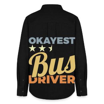 Durchschnittlicher Busfahrer - Frauen Oxford Hemd - Schwarz - Hinten - AI Model Female 172 light (172cm)