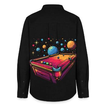 Billard Cartoon Stil - Frauen Oxford Hemd - Schwarz - Hinten - AI Model Female 172 light (172cm)