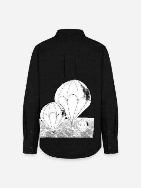 Ballon Linie Mono - Frauen Oxford Hemd - Schwarz