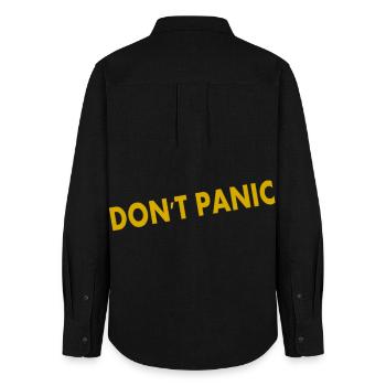 Don't Panic - Frauen Oxford Hemd - Schwarz - Hinten - AI Model Female 172 light (172cm)