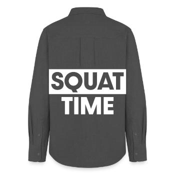 Squat Time - Women's Oxford Shirt - anthracite - Back - AI Model Female 172 light (172cm)