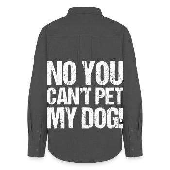 Non, vous ne pouvez pas caresser mon chien - Chemise Oxford Femme - charbon - Dos - AI Model Female 172 light (172cm)