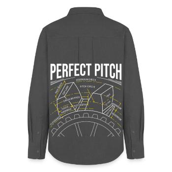 Anatomie der Zahnräder – Perfect Pitch Edition - Frauen Oxford Hemd - Anthrazit - Hinten - AI Model Female 172 light (172cm)
