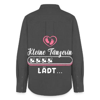 Soon Mom LITTLE DANCER INVITES Expectant Mother - Women's Oxford Shirt - anthracite - Back - AI Model Female 172 light (172cm)