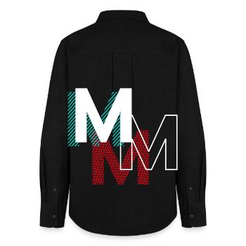 M Lettering Gifts - Women's Oxford Shirt - black - Back - AI Model Female 172 light (172cm)