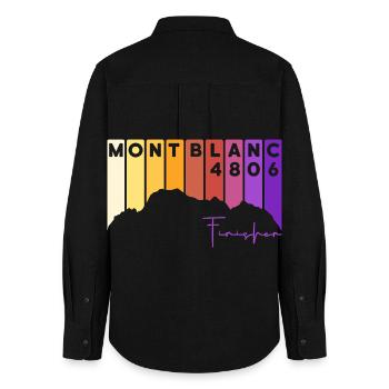 Mont Blanc Finisher Bergsteiger Chamonix Montblanc - Frauen Oxford Hemd - Schwarz - Hinten - AI Model Female 172 light (172cm)