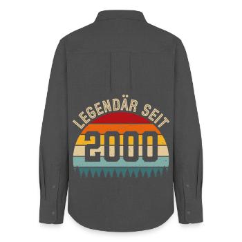 Legendary since 2000 – Vintage 2000 - Women's Oxford Shirt - anthracite - Back - AI Model Female 172 light (172cm)