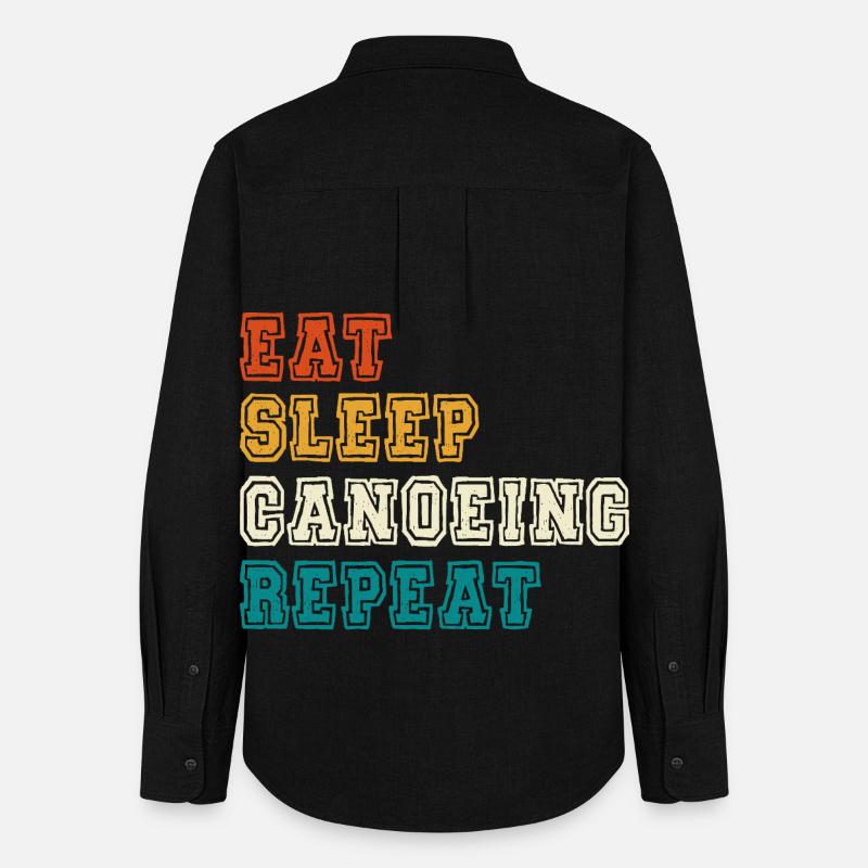 Manger dormir canoë répéter Bloc de couleur - Chemise Oxford Femme - noir