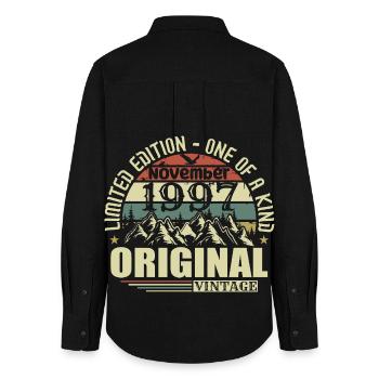 Birthday november 1997 - Women's Oxford Shirt - black - Back - AI Model Female 172 light (172cm)