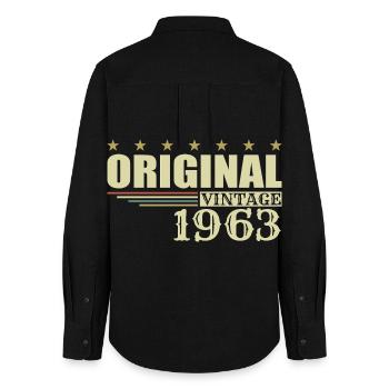 1963 Geburtstag 1963 - Frauen Oxford Hemd - Schwarz - Hinten - AI Model Female 172 light (172cm)