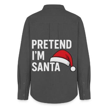 Pretend I'm Santa Claus - Women's Oxford Shirt - anthracite - Back - AI Model Female 172 light (172cm)