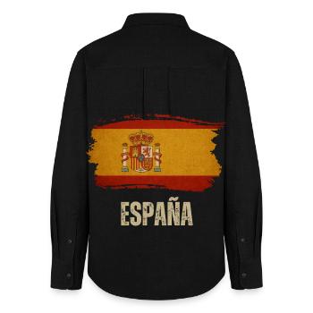 Grunge-Flagge von Spanien, spanischer Stolz - Frauen Oxford Hemd - Schwarz - Hinten - AI Model Female 172 light (172cm)