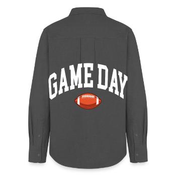 Fan de football le jour de match - Chemise Oxford Femme - charbon - Dos - AI Model Female 172 light (172cm)