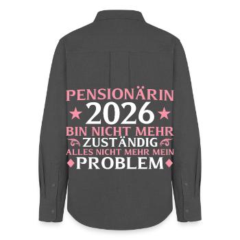 Pension Farewell 2026 Colleague - Pensioner - Women's Oxford Shirt - anthracite - Back - AI Model Female 172 light (172cm)