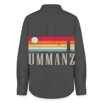 Ummanz Souvenier Phare UMMANZ Drôle - Chemise Oxford Femme - charbon - Dos - AI Model Female 172 light (172cm)
