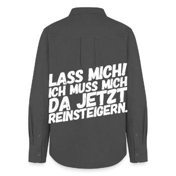 Let me go! I have to get into it. Gamer - Women's Oxford Shirt - anthracite - Back - AI Model Female 172 light (172cm)