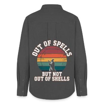 Out of Spells but not out of Shells - Cool Wizard  - Women's Oxford Shirt - anthracite - Back - AI Model Female 172 light (172cm)