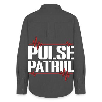 Cardiac Tech Pulse Patrol Cardiac Sonographer - Frauen Oxford Hemd - Anthrazit - Hinten - AI Model Female 172 light (172cm)